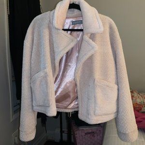 Pink fur coat